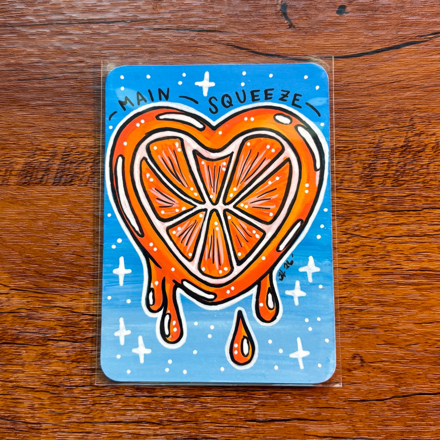 Original ACEO art card 2.5x3.5inch Painting - “Main Squeeze”