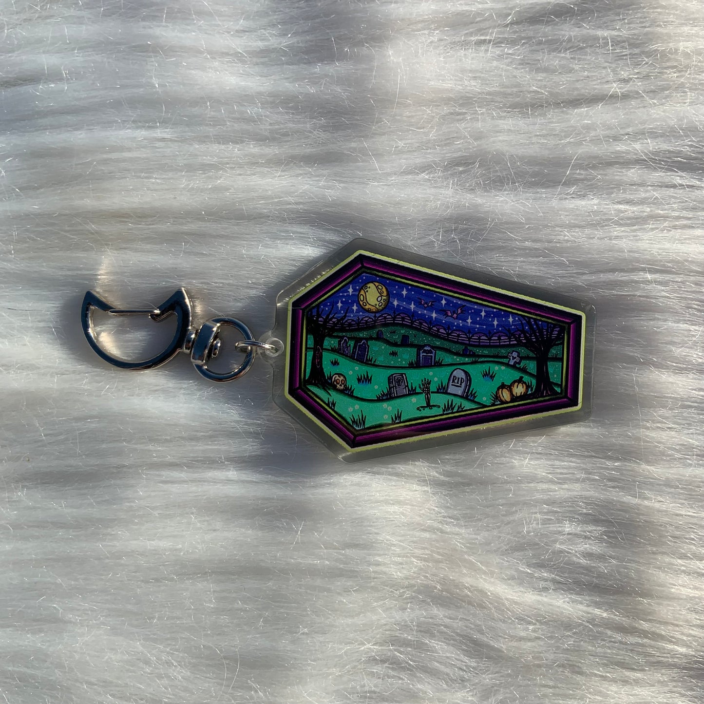 Coffin Graveyard Keychain