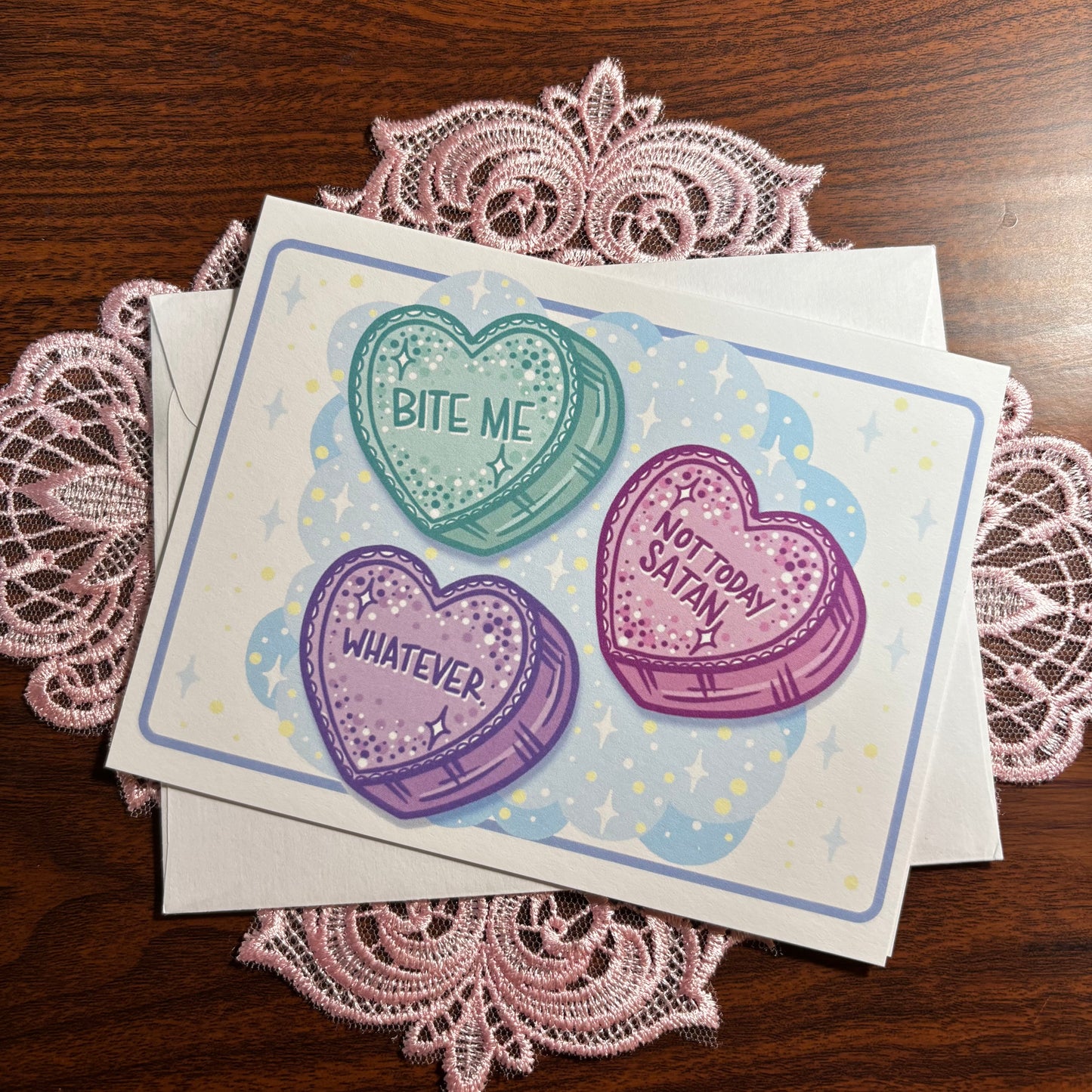 Conversation Heart Folded Card