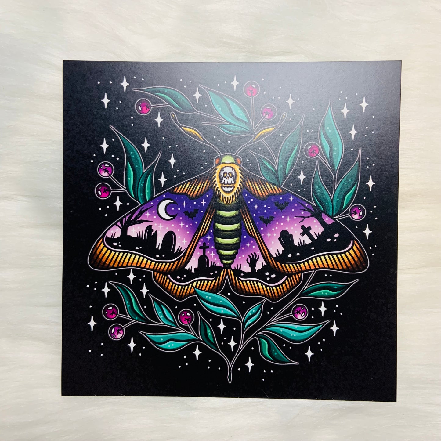 Graveyard Moth 6x6 Print