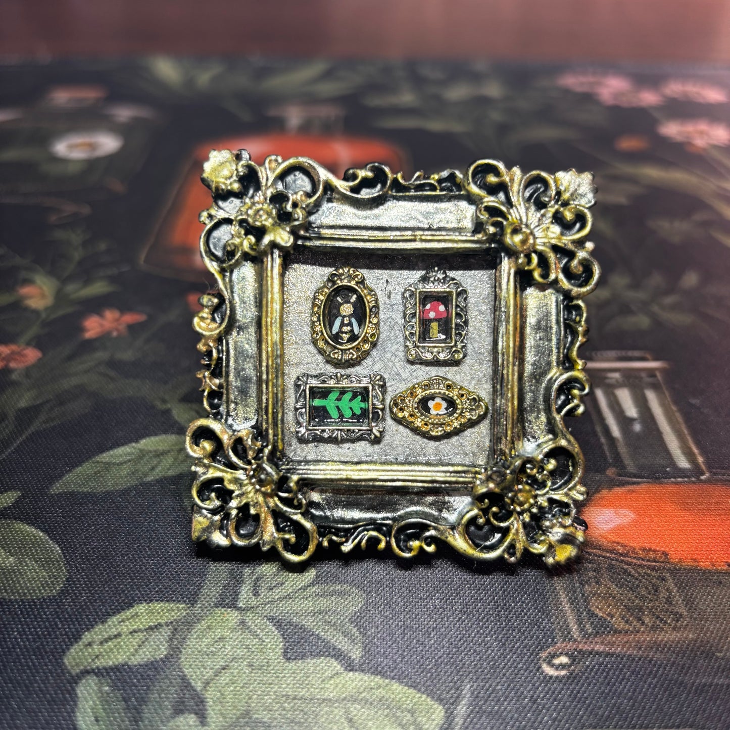 Original MINI Mini Square Framed Painting - Cottage Core