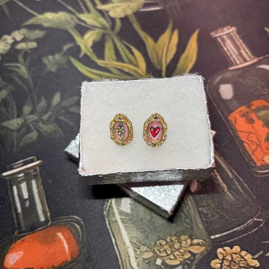 LoverGirl Daisy & Heart Handmade Earrings