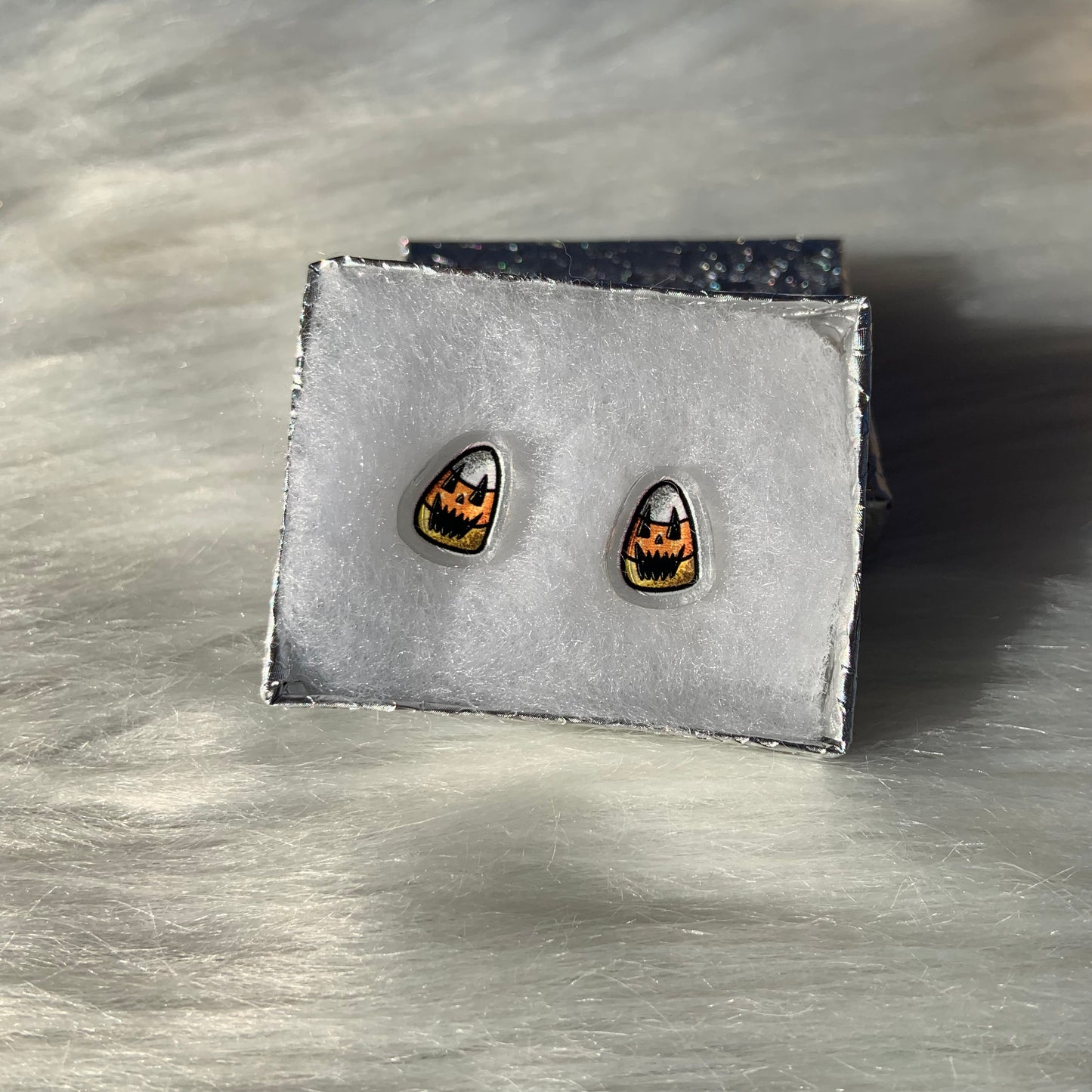 Candy Corn Acrylic Earrings