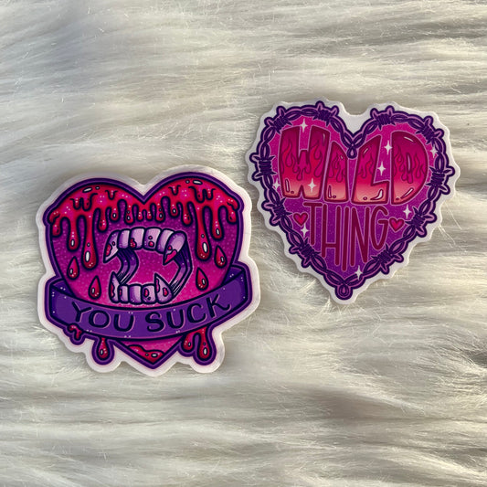 Neon Hearts Sticker Pack Duo
