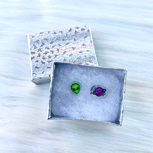 Space Alien Acrylic Earrings