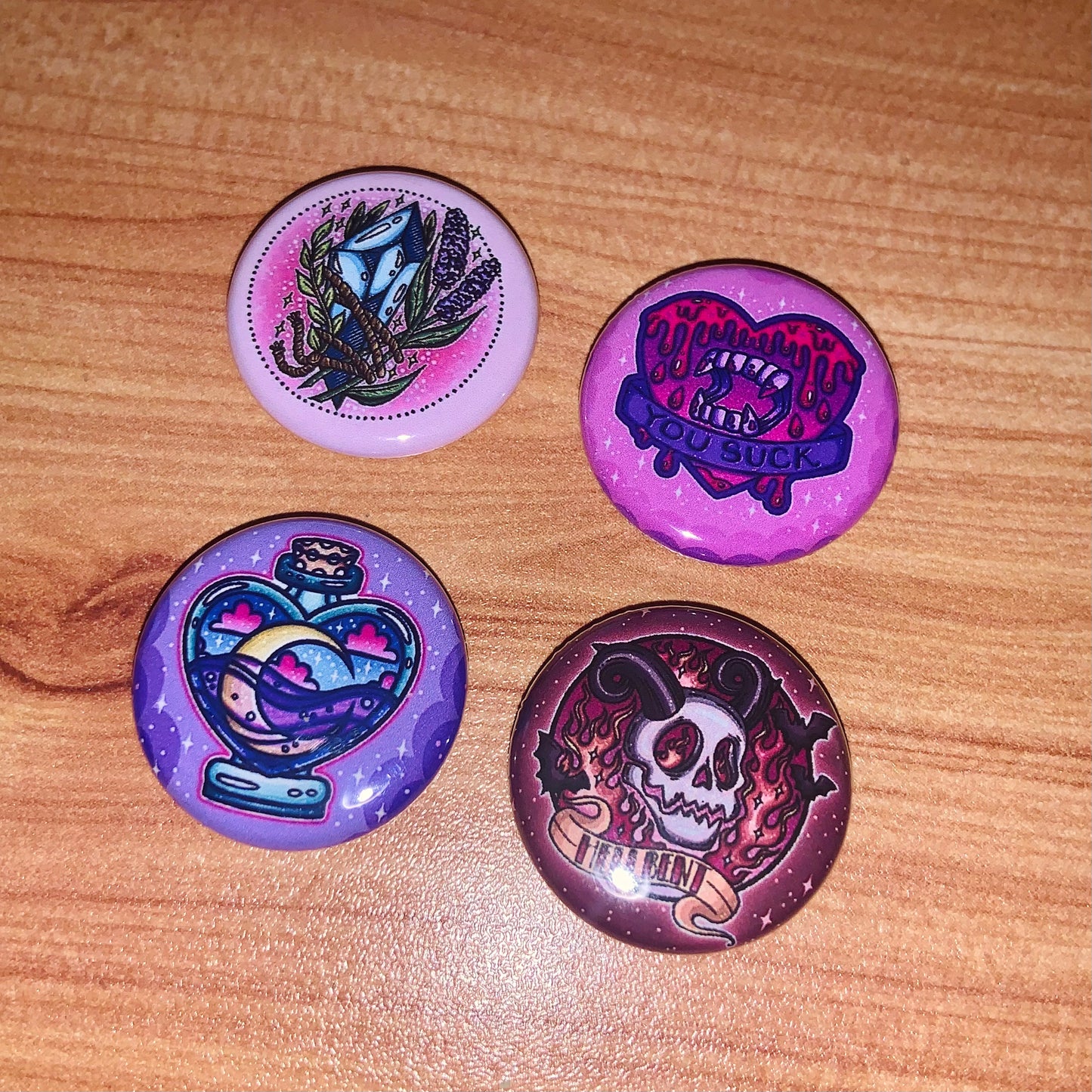 Mini Pinback Button 4 Pack
