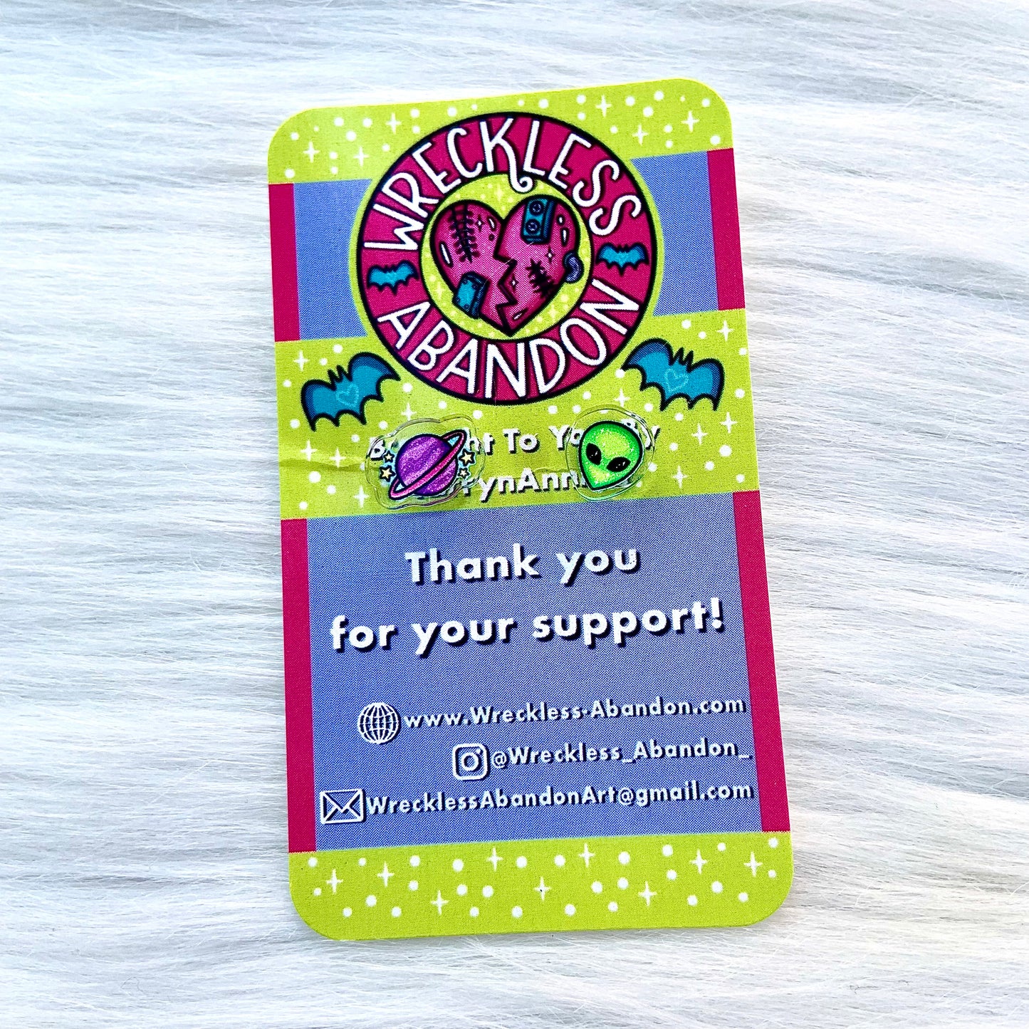 Space Alien Acrylic Pin Set