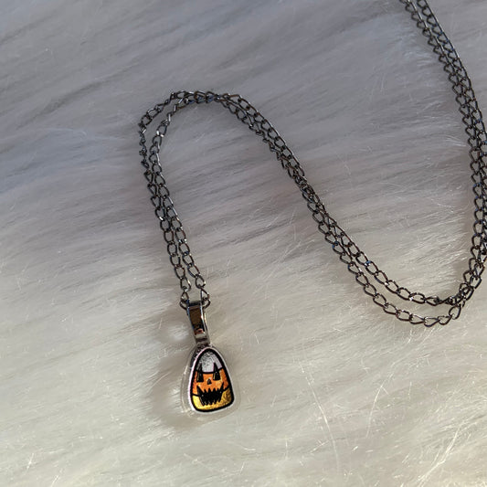 Candy Corn Acrylic Mini Necklace