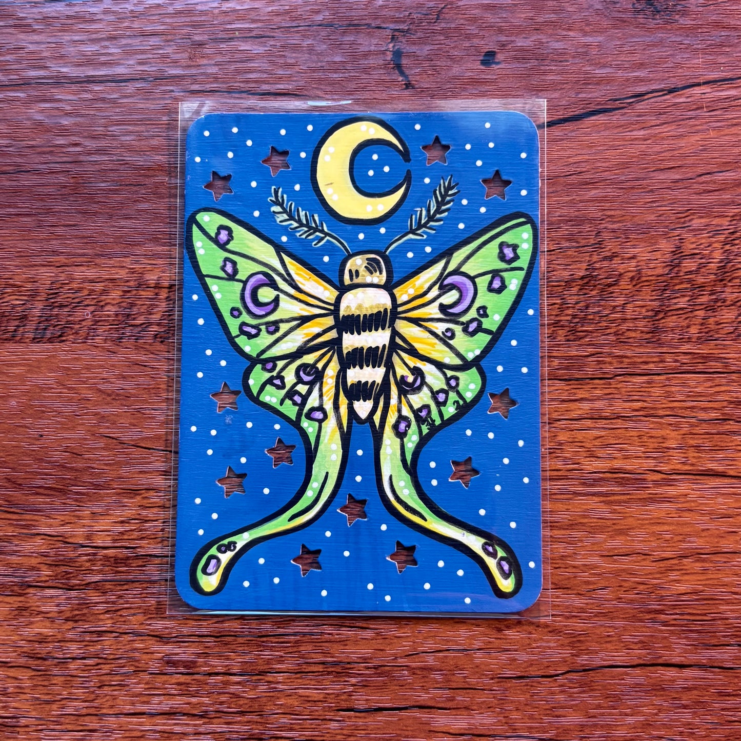 Original ACEO art card 2.5x3.5inch Painting - “Lunar Moth”