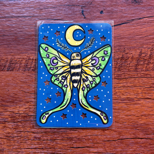 Original ACEO art card 2.5x3.5inch Painting - “Lunar Moth”
