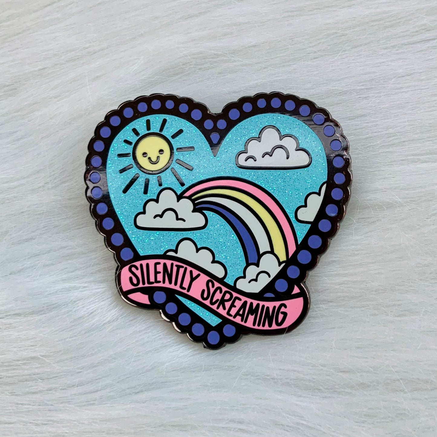 Screaming Silently Enamel Pin