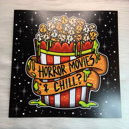 Horror Movie & Chill 8x8 Print