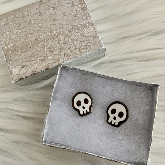 Skull Enamel Earrings