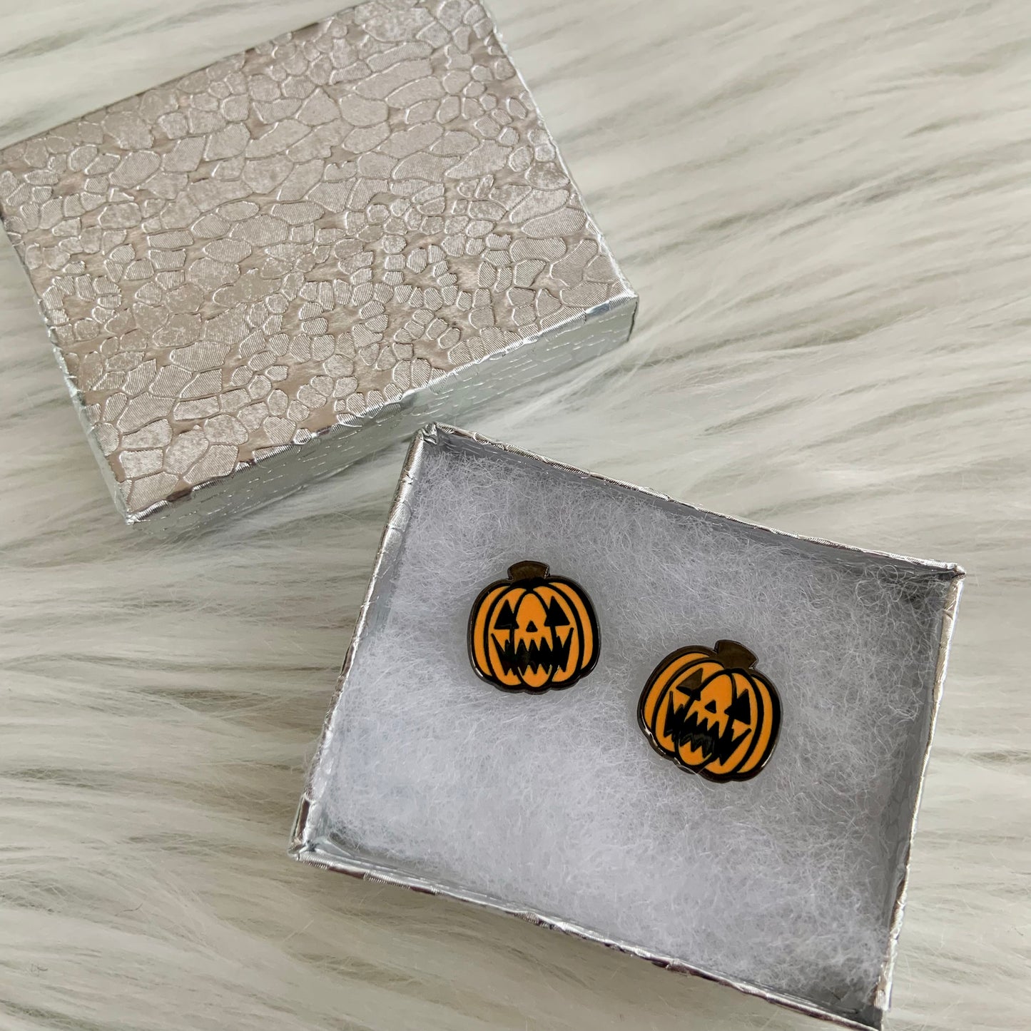 Pumpkin Enamel Earrings