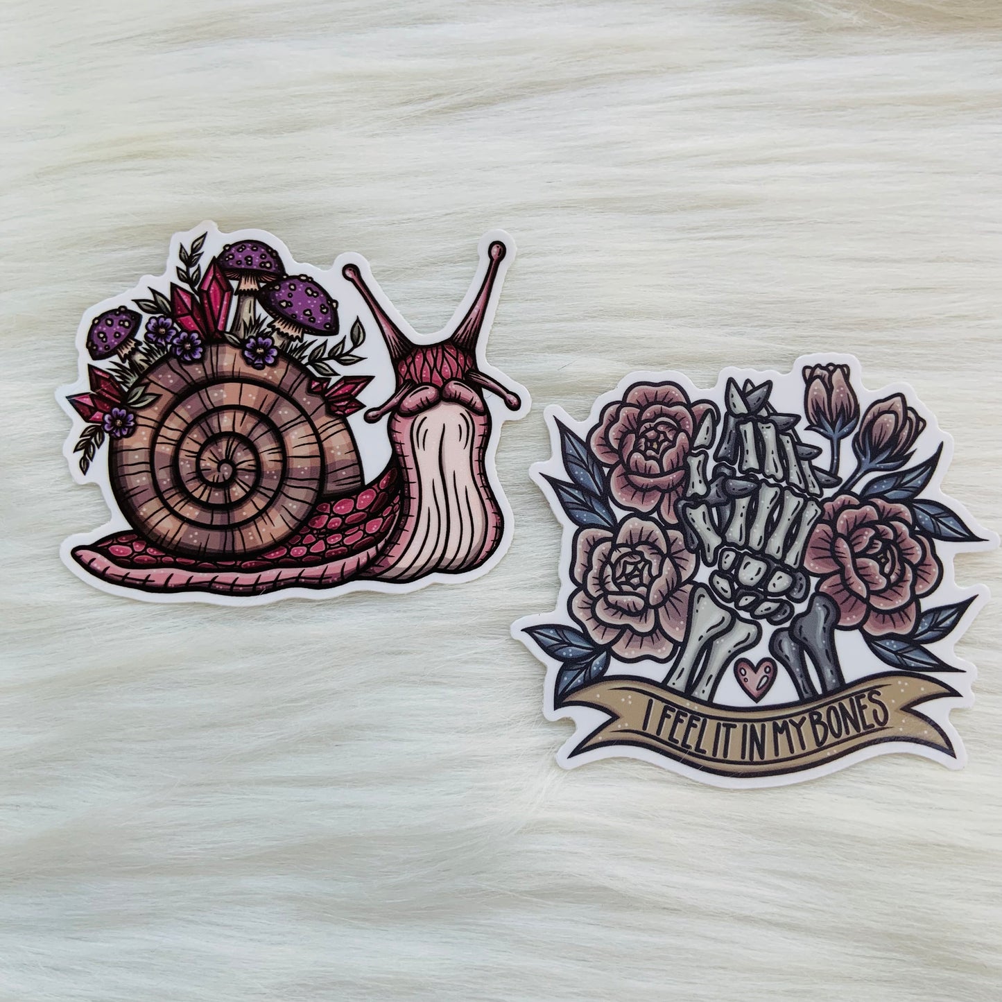 Fantasy Snail & Bones Sticker Set