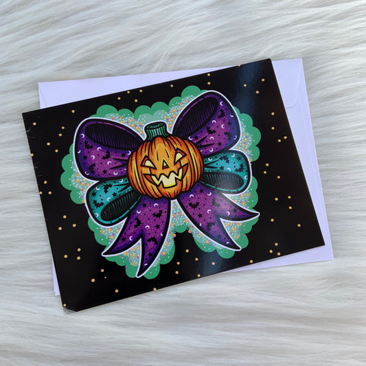 Spooky Bow Print / Flat Notecards