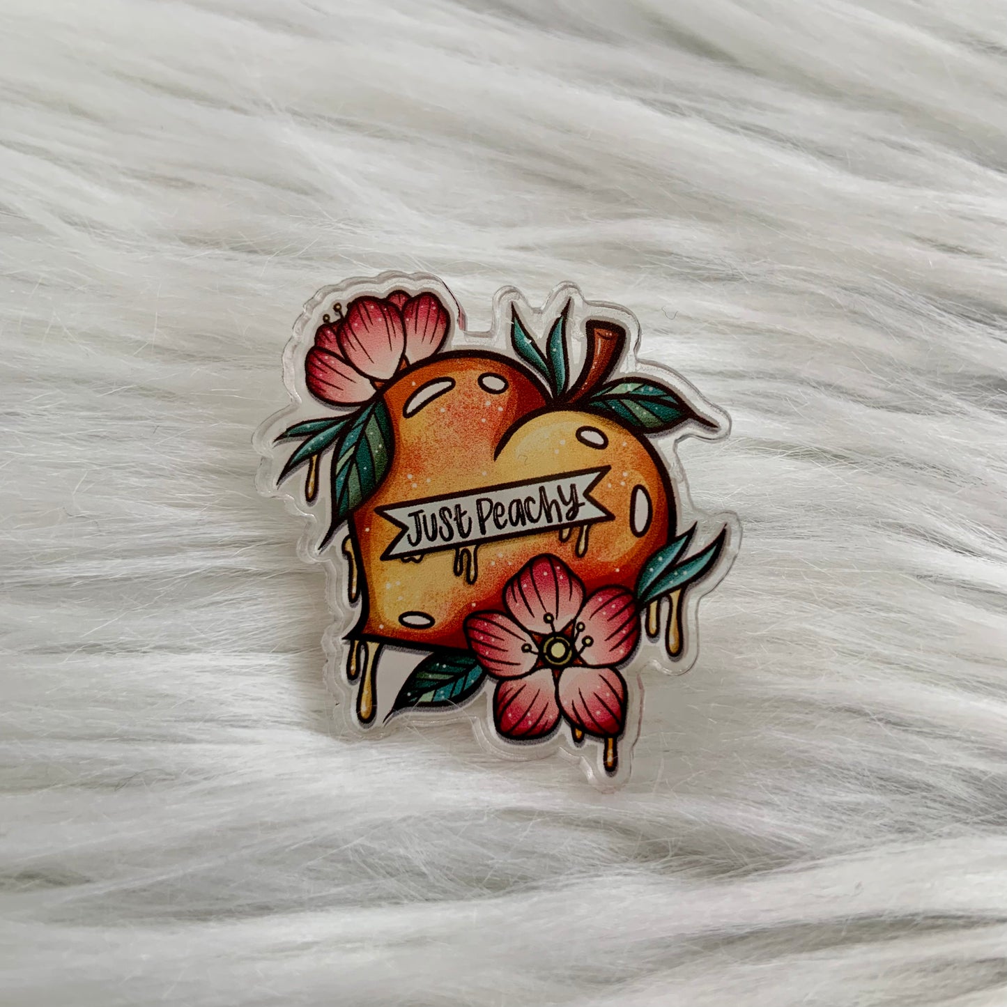 Just Peachy Acrylic Pin