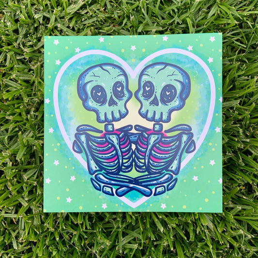 Skeleton Love 6x6 Print