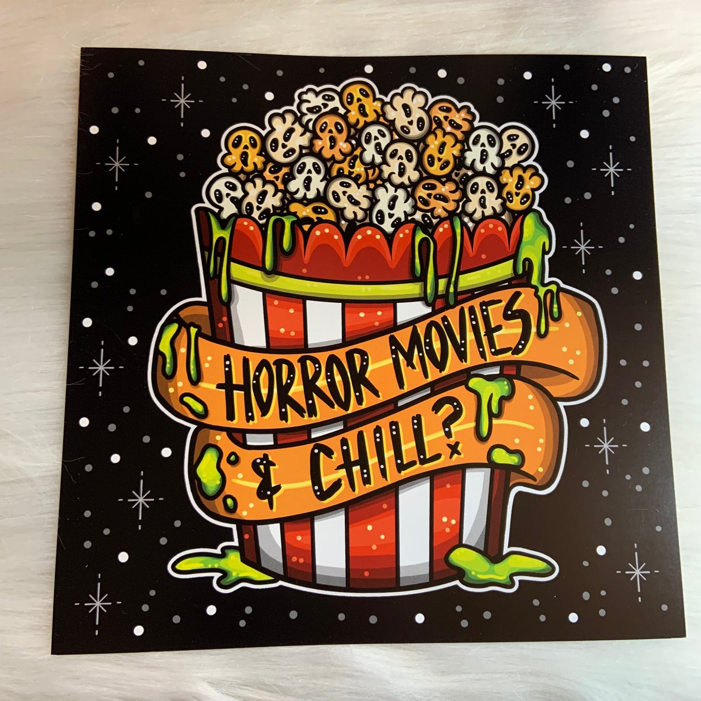 Horror Movie & Chill 8x8 Print