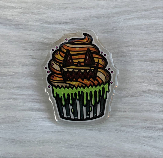 Halloween Cupcake Acrylic Pin